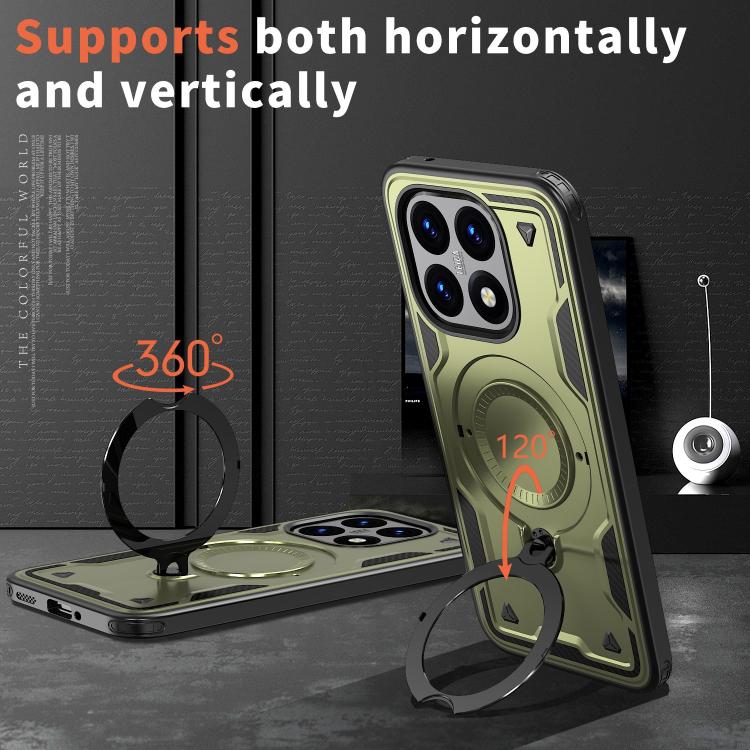 For Xiaomi 15T PC Hybrid TPU Armor MagSafe Ring Holder Phone Case
