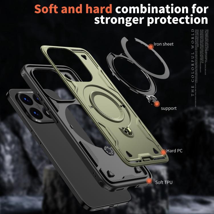 For Xiaomi 15T PC Hybrid TPU Armor MagSafe Ring Holder Phone Case