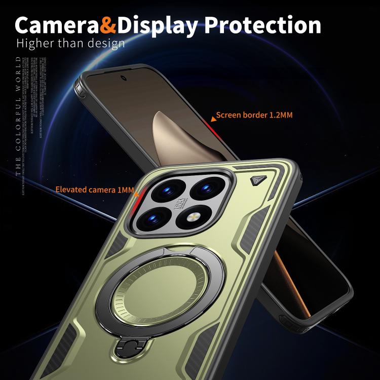For Xiaomi 15T PC Hybrid TPU Armor MagSafe Ring Holder Phone Case