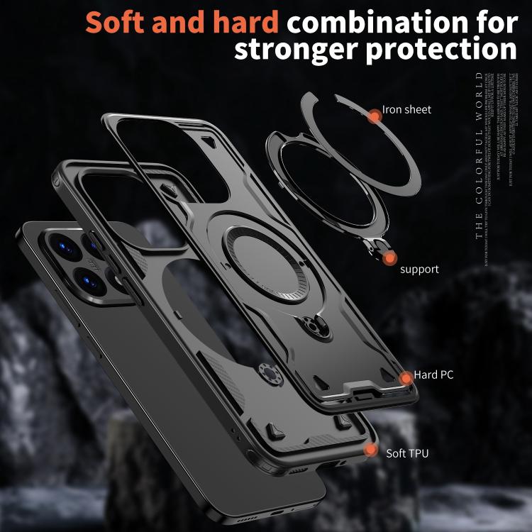 For Xiaomi 15T PC Hybrid TPU Armor MagSafe Ring Holder Phone Case