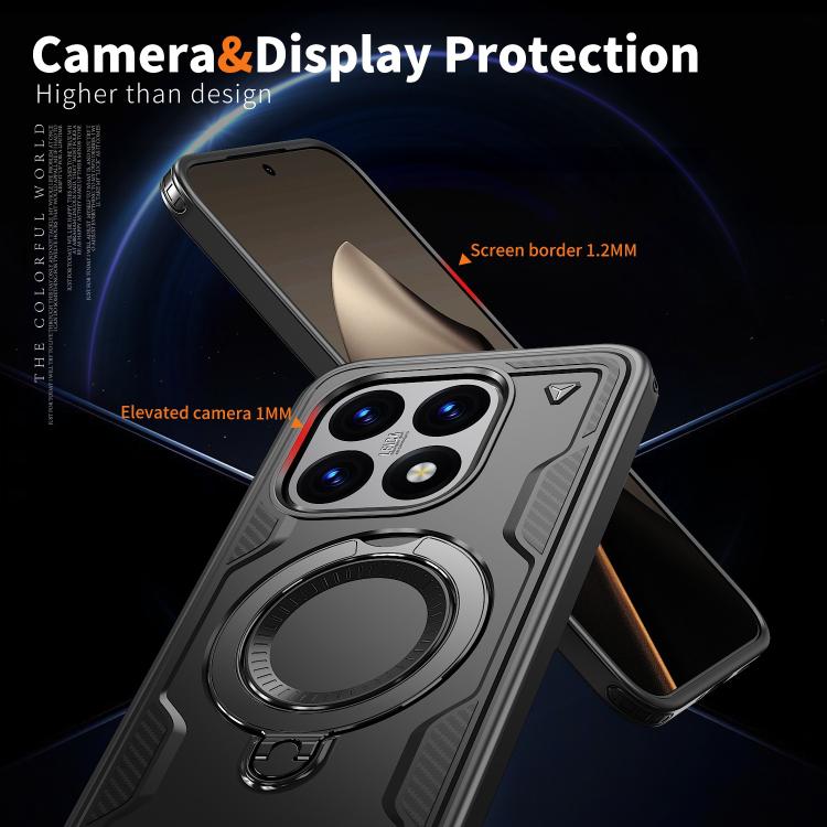For Xiaomi 15T PC Hybrid TPU Armor MagSafe Ring Holder Phone Case