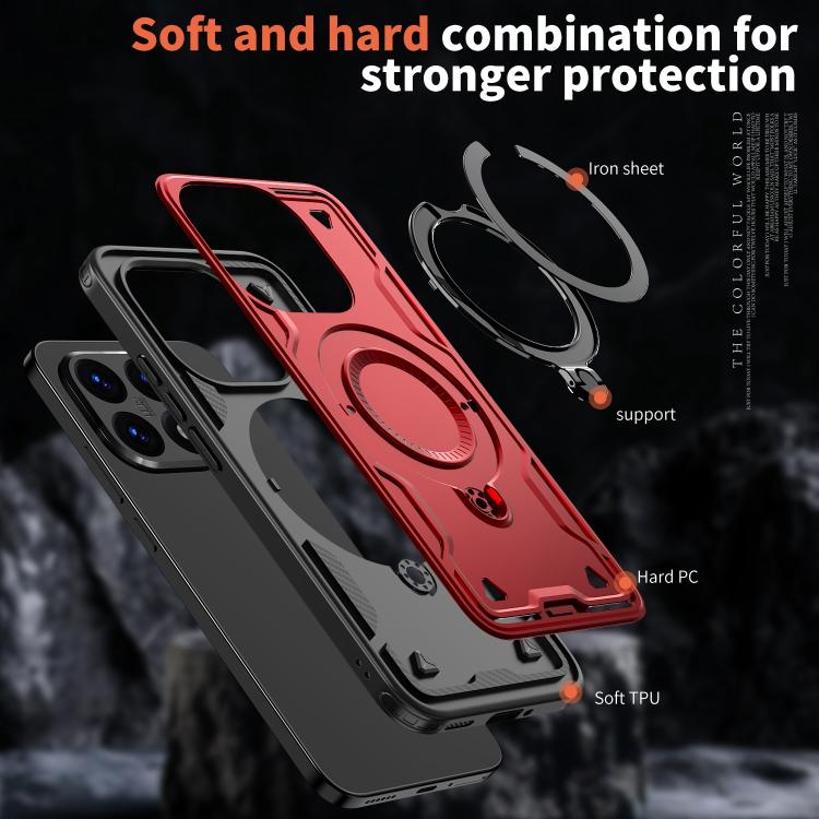 For Xiaomi 15T PC Hybrid TPU Armor MagSafe Ring Holder Phone Case