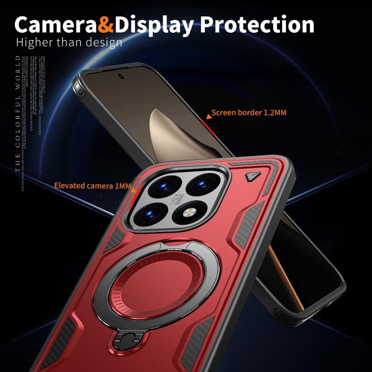 For Xiaomi 15T PC Hybrid TPU Armor MagSafe Ring Holder Phone Case