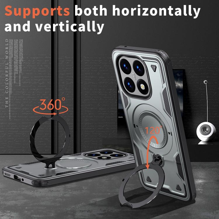 For Xiaomi 15T PC Hybrid TPU Armor MagSafe Ring Holder Phone Case