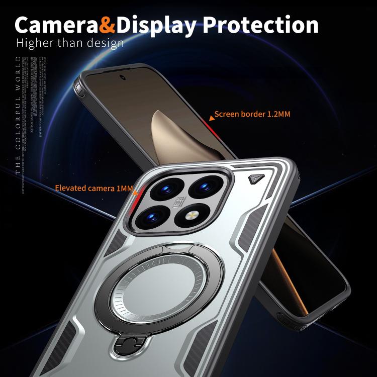 For Xiaomi 15T PC Hybrid TPU Armor MagSafe Ring Holder Phone Case