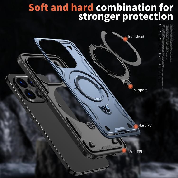 For Xiaomi 15T PC Hybrid TPU Armor MagSafe Ring Holder Phone Case