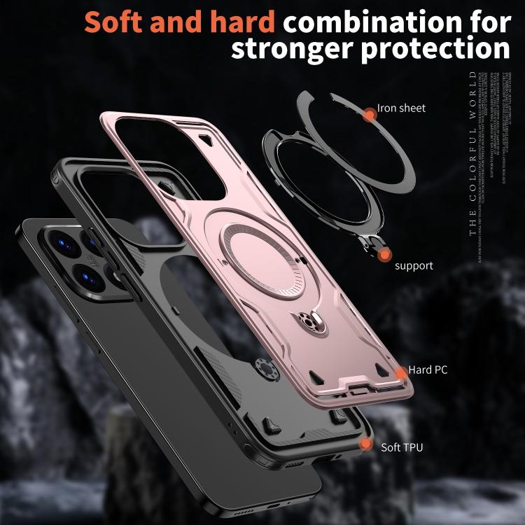 For Xiaomi 15T PC Hybrid TPU Armor MagSafe Ring Holder Phone Case