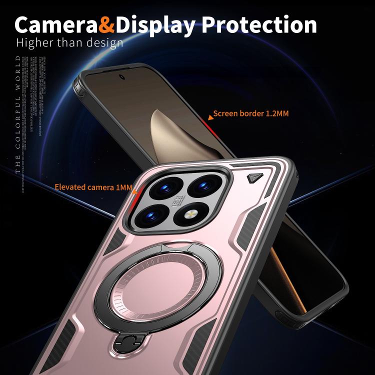 For Xiaomi 15T PC Hybrid TPU Armor MagSafe Ring Holder Phone Case