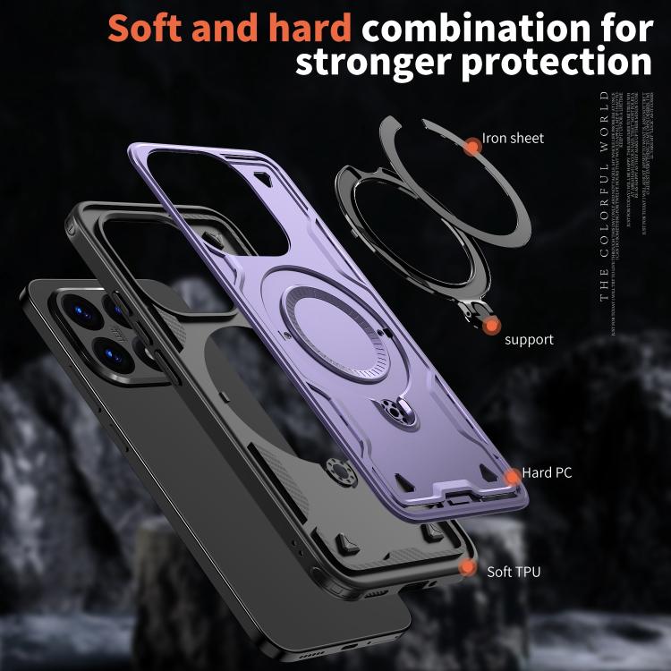 For Xiaomi 15T PC Hybrid TPU Armor MagSafe Ring Holder Phone Case