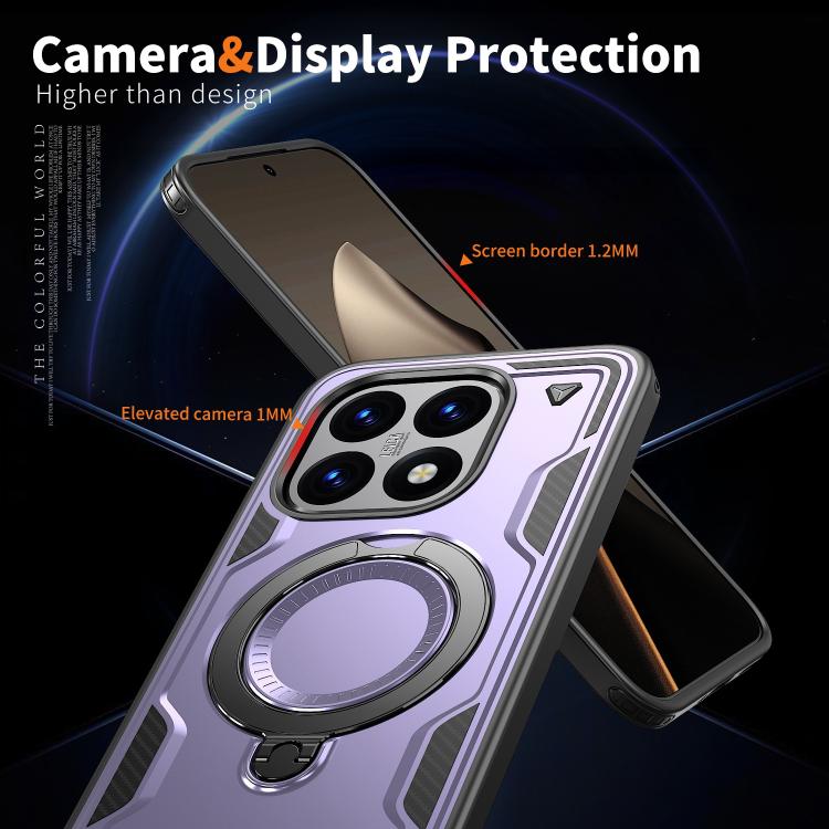 For Xiaomi 15T PC Hybrid TPU Armor MagSafe Ring Holder Phone Case