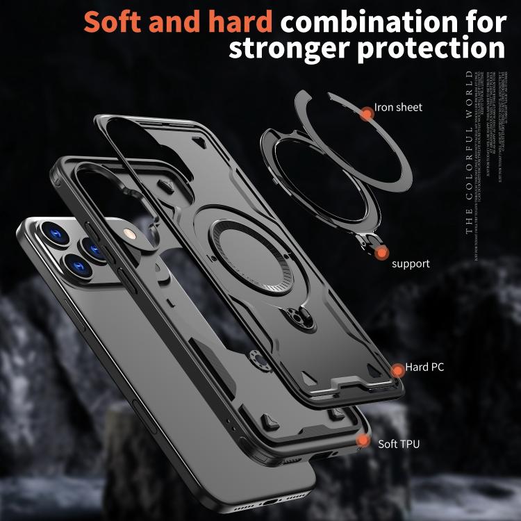 For Xiaomi Poco F7 5G PC Hybrid TPU Armor MagSafe Ring Holder Phone Case