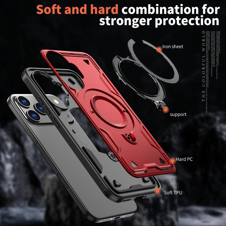 For Xiaomi Poco F7 5G PC Hybrid TPU Armor MagSafe Ring Holder Phone Case