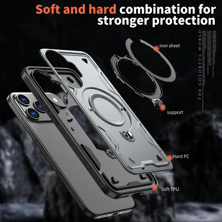 For Xiaomi Poco F7 5G PC Hybrid TPU Armor MagSafe Ring Holder Phone Case