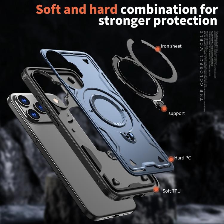 For Xiaomi Poco F7 5G PC Hybrid TPU Armor MagSafe Ring Holder Phone Case