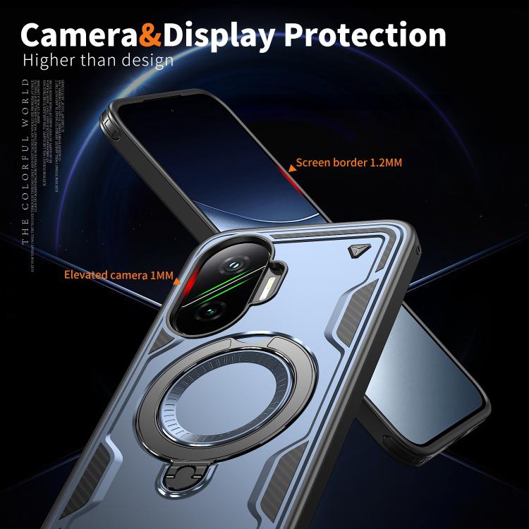 For Xiaomi Poco F7 5G PC Hybrid TPU Armor MagSafe Ring Holder Phone Case