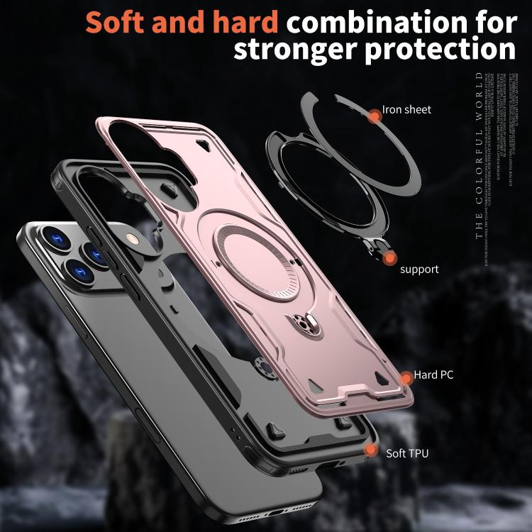 For Xiaomi Poco F7 5G PC Hybrid TPU Armor MagSafe Ring Holder Phone Case