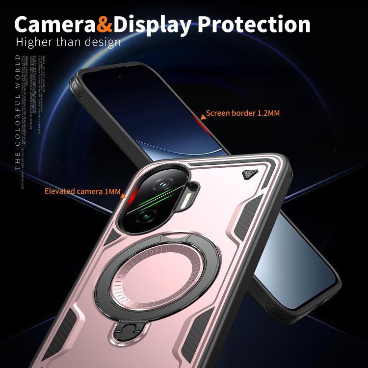 For Xiaomi Poco F7 5G PC Hybrid TPU Armor MagSafe Ring Holder Phone Case
