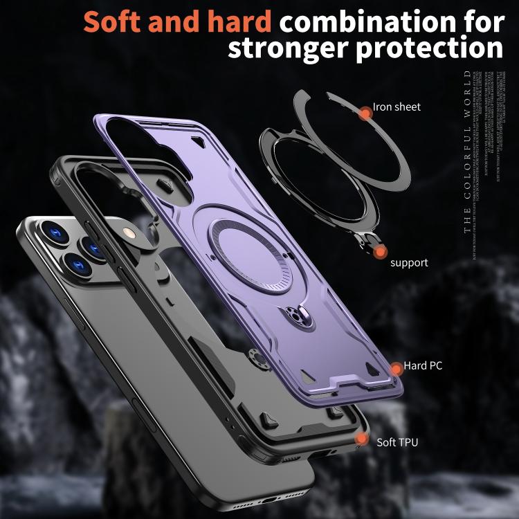 For Xiaomi Poco F7 5G PC Hybrid TPU Armor MagSafe Ring Holder Phone Case