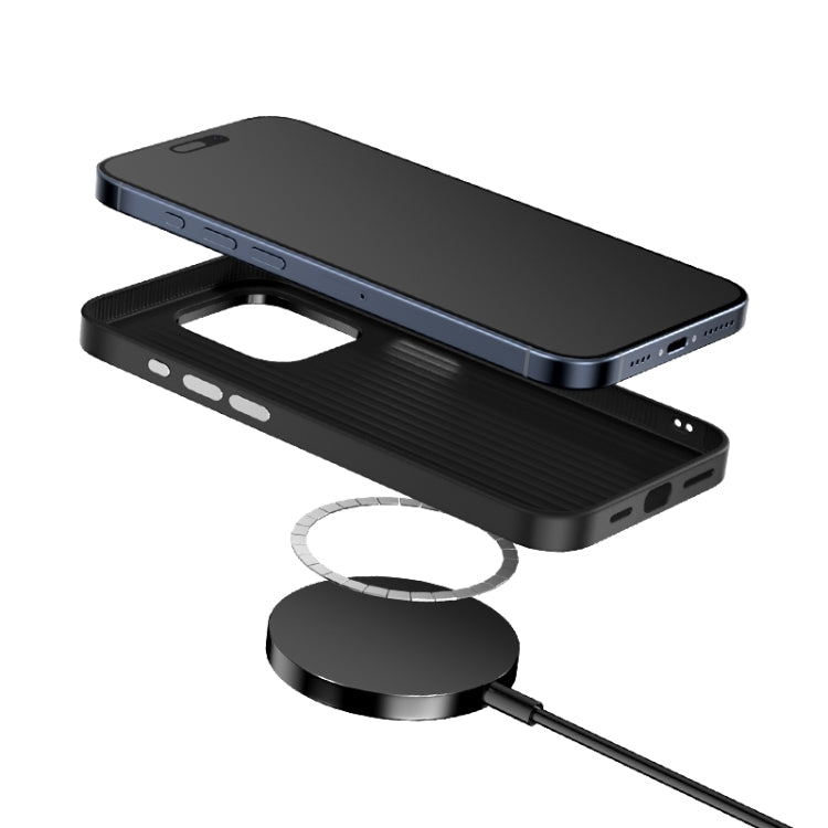 For iPhone 15 Pro Max ABEEL 6D Micro Relief MagSafe Magnetic Phone Case
