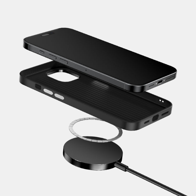 For iPhone 14 ABEEL 6D Micro Relief MagSafe Magnetic Phone Case