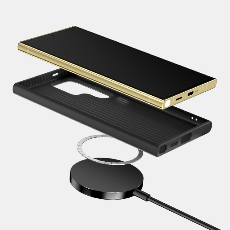 For Samsung Galaxy S24 Ultra 5G ABEEL 6D Micro Relief MagSafe Magnetic Phone Case