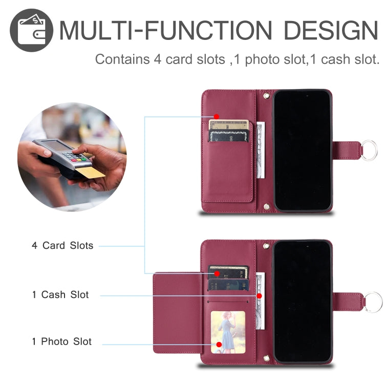 For Samsung Galaxy A55 5G Ring Buckle Rhombic Leather Phone Case