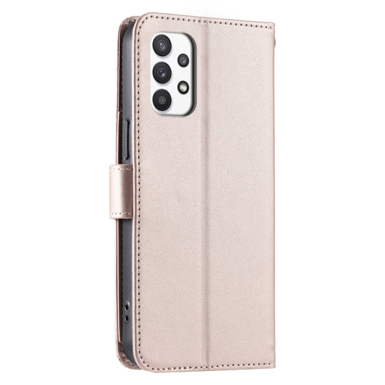 For Samsung Galaxy A23 Ring Buckle Rhombic Leather Phone Case
