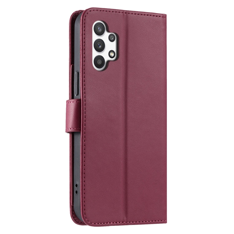 For Samsung Galaxy A32 5G Ring Buckle Rhombic Leather Phone Case