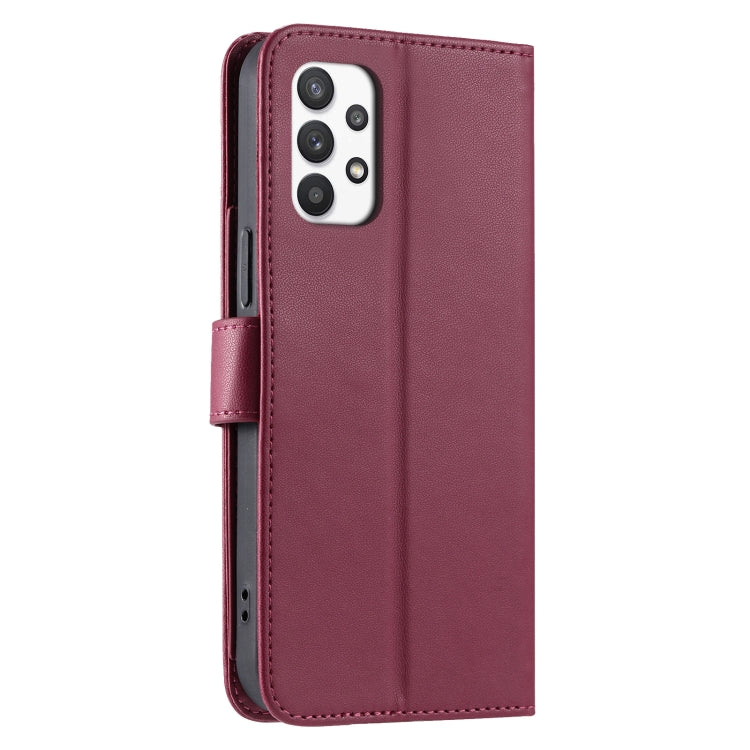 For Samsung Galaxy A32 4G Ring Buckle Rhombic Leather Phone Case