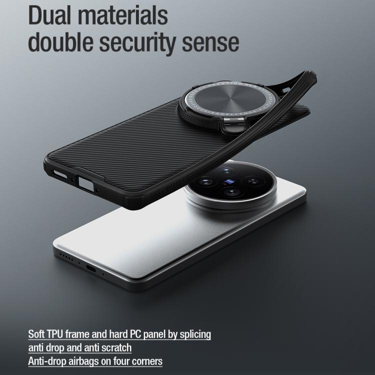 For vivo X200 Ultra NILLKIN CamShield Prop MagSafe Magnetic PC Phone Case - Black