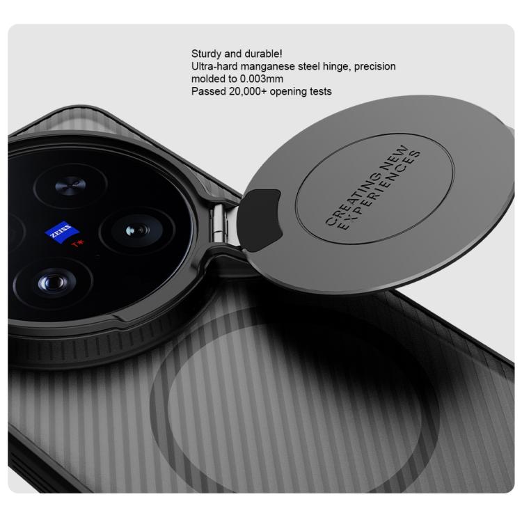 For vivo X200 Ultra NILLKIN CamShield Prop MagSafe Magnetic Translucent PC Phone Case - Black