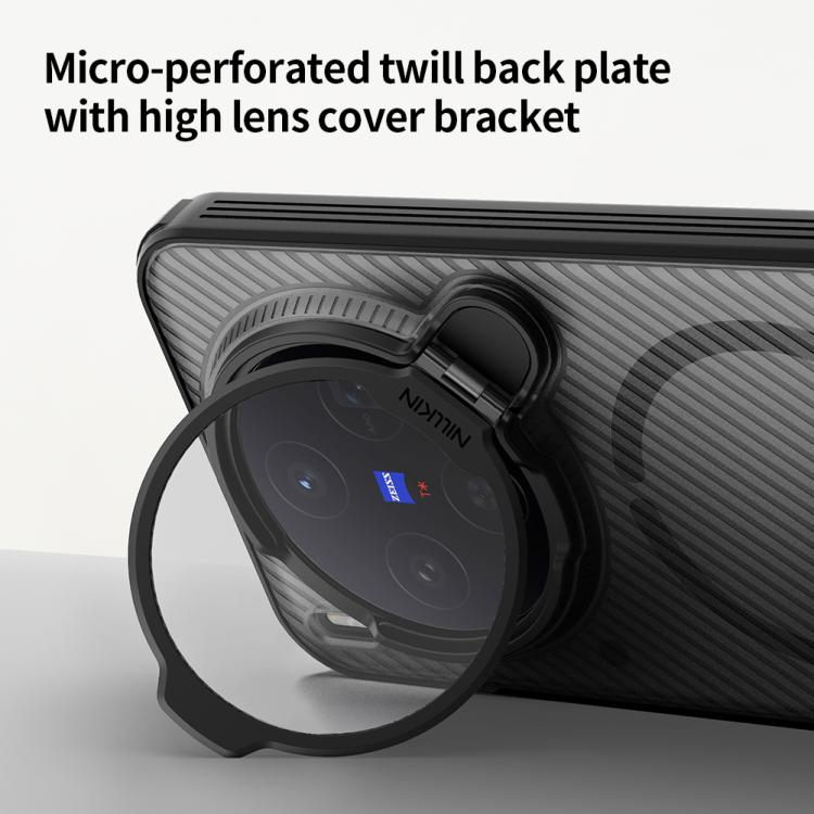 For vivo X300 NILLKIN CamShield Prop MagSafe Magnetic Translucent PC Phone Case - Black