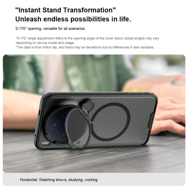 For vivo X300 NILLKIN CamShield Prop MagSafe Magnetic Translucent PC Phone Case - Black