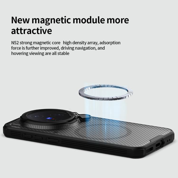 For vivo X300 NILLKIN CamShield Prop MagSafe Magnetic Translucent PC Phone Case - Black