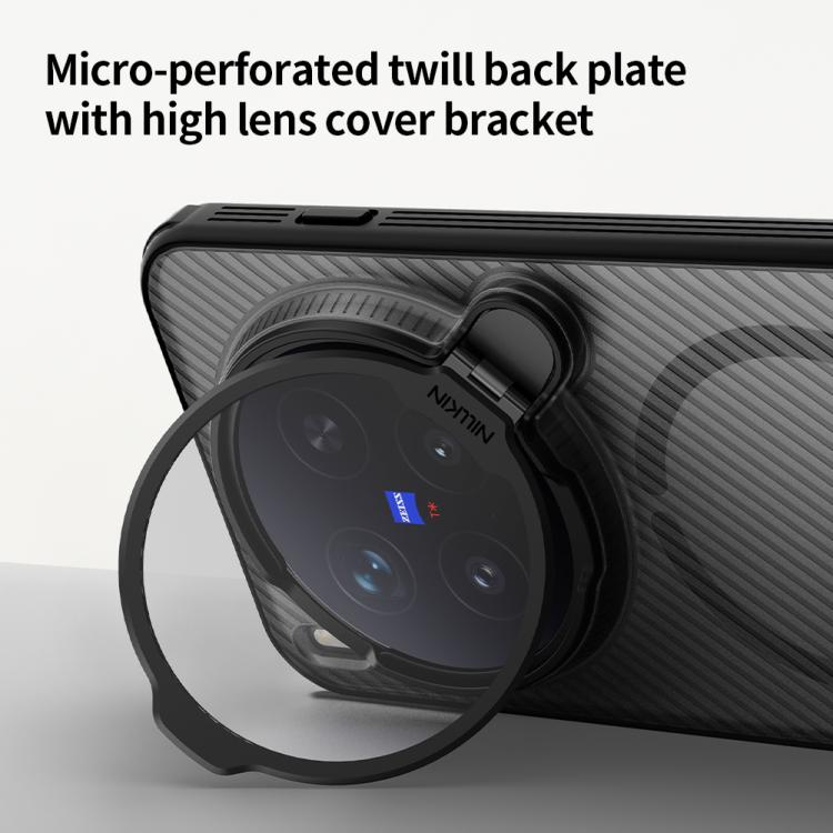 For vivo X300 Pro NILLKIN CamShield Prop MagSafe Magnetic Translucent PC Phone Case - Black