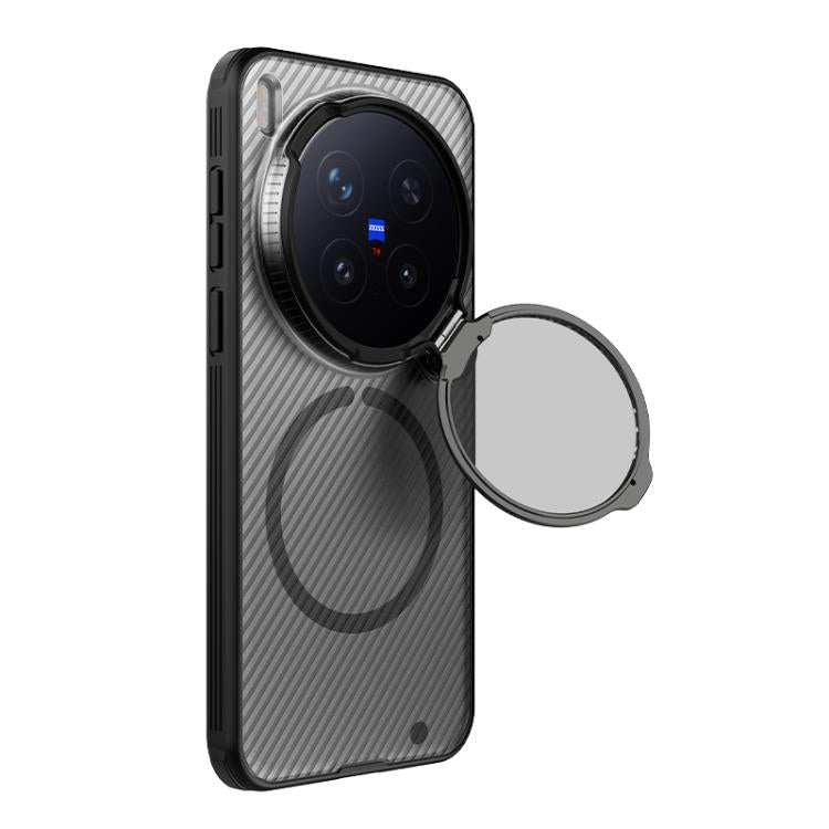 For vivo X300 Pro NILLKIN CamShield Prop MagSafe Magnetic Translucent PC Phone Case - Black