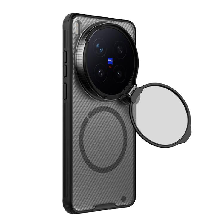 For vivo X300 Ultra NILLKIN CamShield Prop MagSafe Magnetic Translucent PC Phone Case - Black