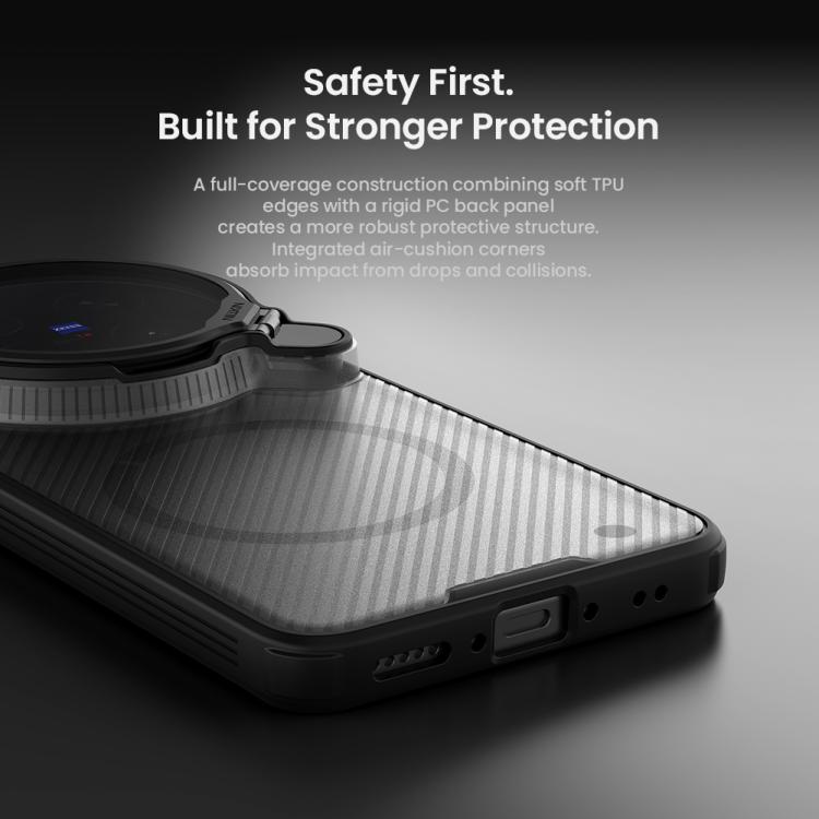 For vivo X300 Ultra NILLKIN CamShield Prop MagSafe Magnetic Translucent PC Phone Case - Black
