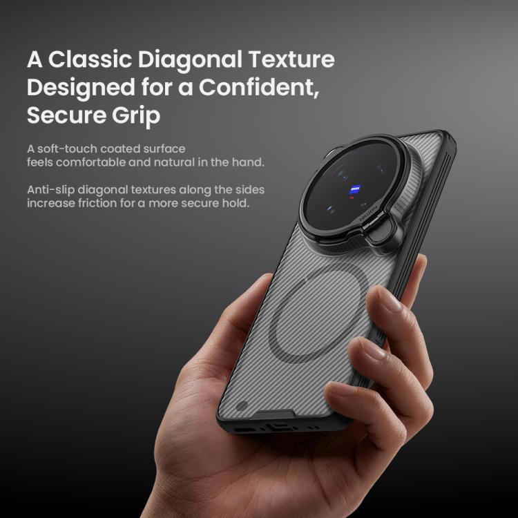 For vivo X300 Ultra NILLKIN CamShield Prop MagSafe Magnetic Translucent PC Phone Case - Black
