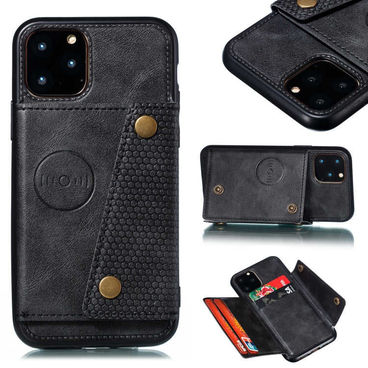 For iPhone 12 / 12 Pro Leather Protective Case with Holder & Card Slots