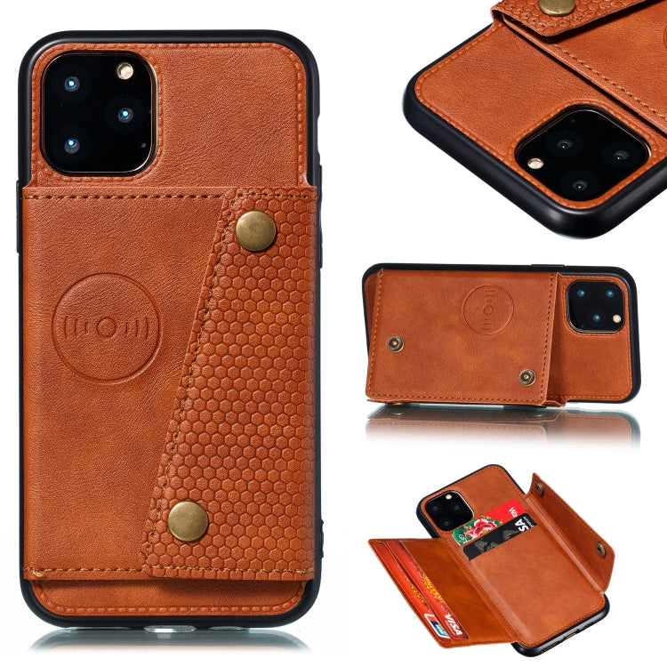 For iPhone 12 Pro Max Leather Protective Case with Holder & Card Slots