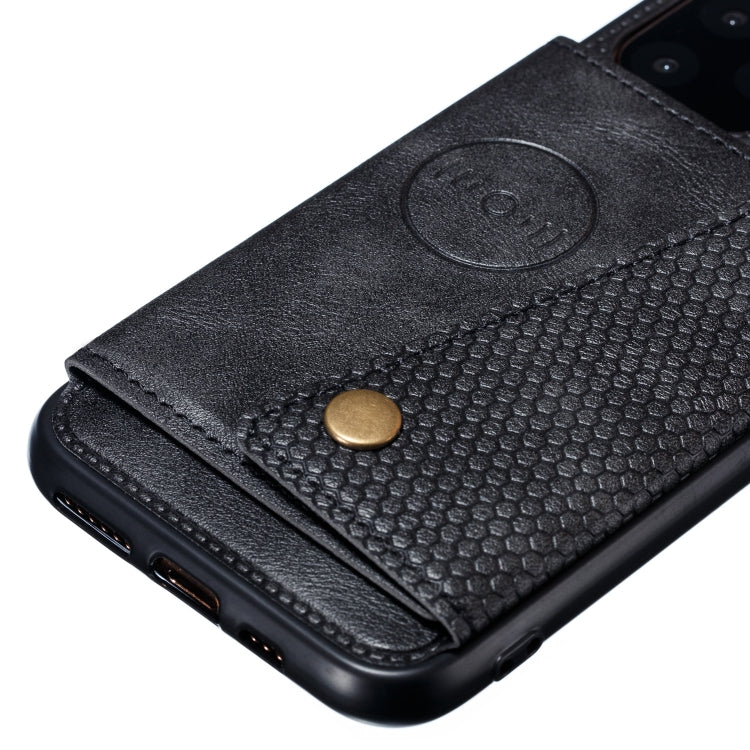 For iPhone 12 Pro Max Leather Protective Case with Holder & Card Slots