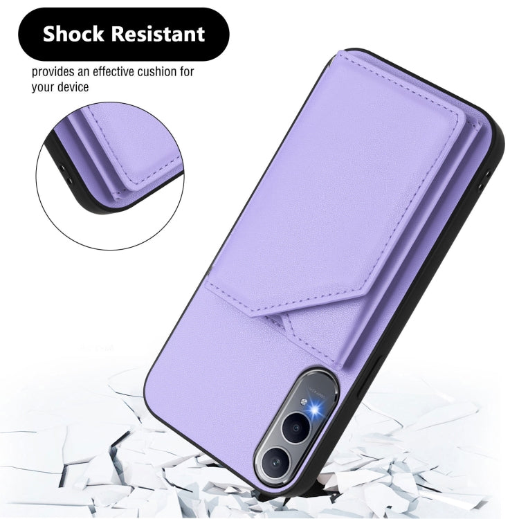 For OPPO K12X Skin Feel Four Card Slots Phone Case with Wrist Strap