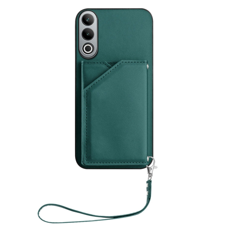For OPPO K12 5G Skin Feel Four Card Slots Phone Case with Wrist Strap