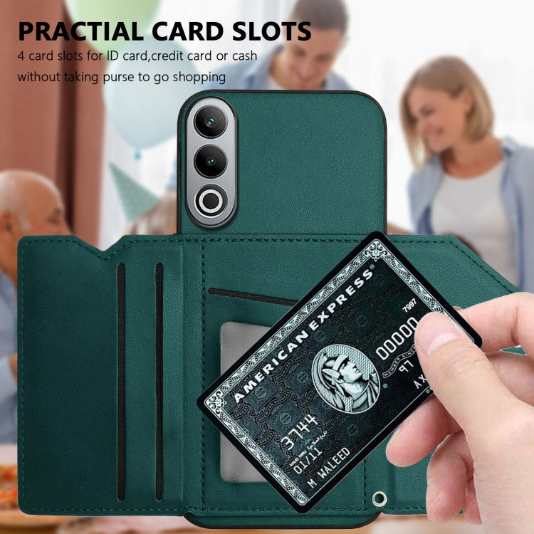 For OPPO K12 5G Skin Feel Four Card Slots Phone Case with Wrist Strap