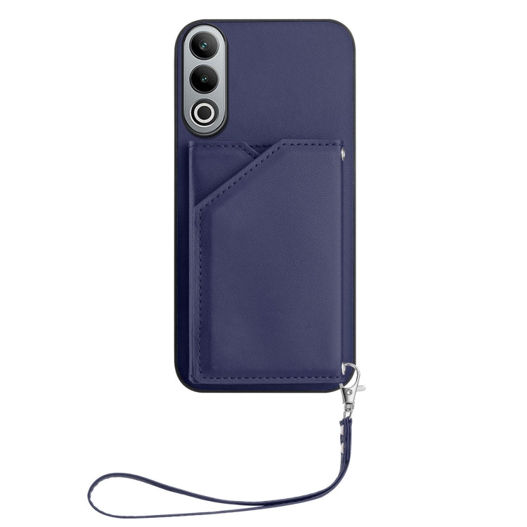 For OPPO K12 5G Skin Feel Four Card Slots Phone Case with Wrist Strap