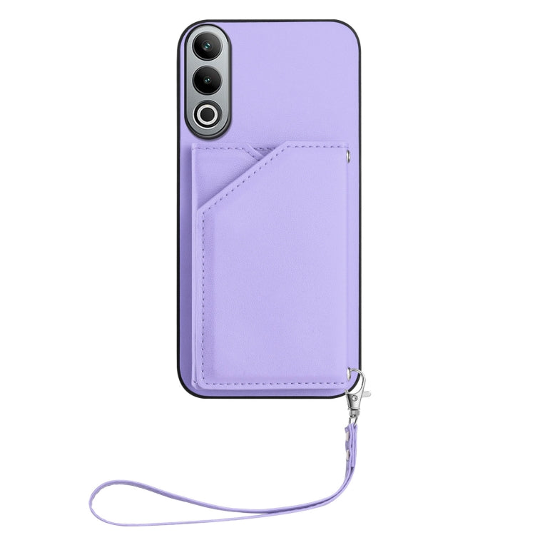 For OPPO K12 5G Skin Feel Four Card Slots Phone Case with Wrist Strap