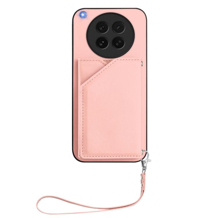For OPPO Find X8s Skin Feel Four Card Slots Phone Case with Wrist Strap