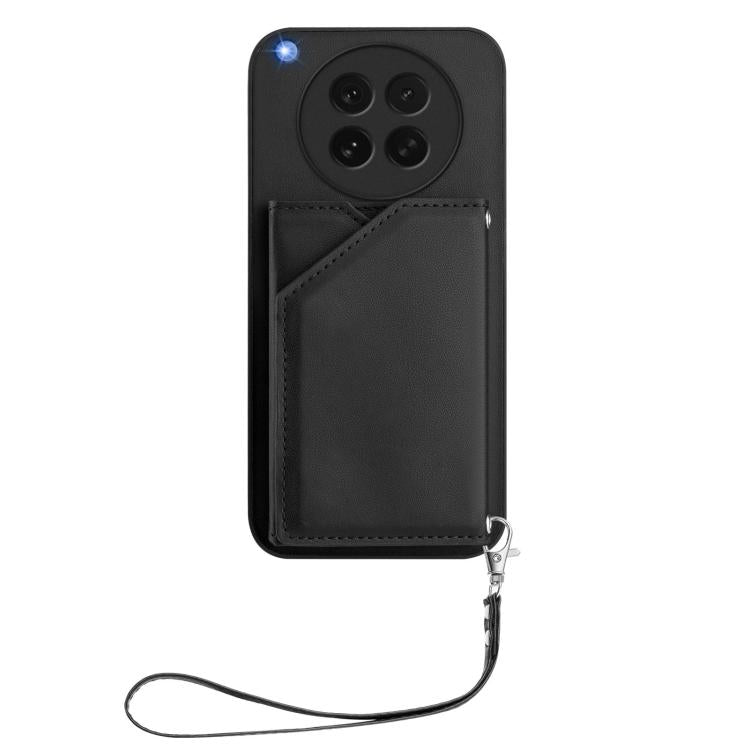 For OPPO Find X8s Skin Feel Four Card Slots Phone Case with Wrist Strap