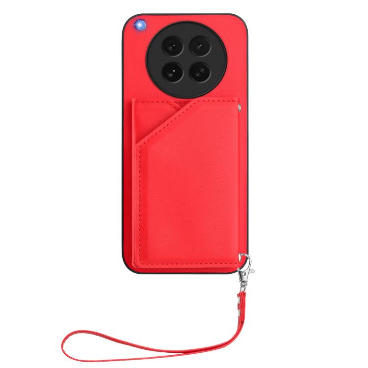 For OPPO Find X8s Skin Feel Four Card Slots Phone Case with Wrist Strap